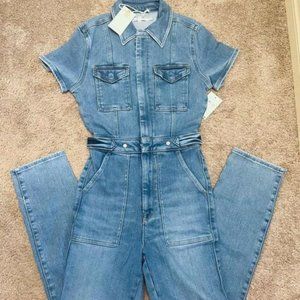 Good American Light Blue Denim Jumpsuit